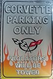 CORVETTE PARKING ONLY USA BLECHSCHILD NEU GROß S1269