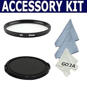 Universal Lens Accessory Kit For 37MM Video Camera Camcorder - Includes: UV Filter + Snap... by