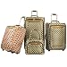 Silver/Brown Olympia Spearmint Polka Dot 4 Piece Luggage Set