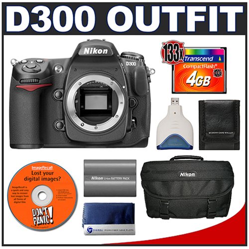 Nikon D300 Digital SLR Camera with 4GB CF Memory Card + EN-EL3e Battery + Case + Cameta Bonus Accessory Kit