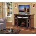 28MM468-W502 Pasadena Home Theater Burnished Walnut Mantel with Electric Insert Set 28