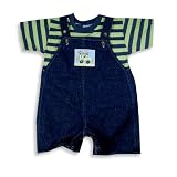 Mulberribush - Infant Boys Denim Shortall, Blue, Sage (Size 12Months)