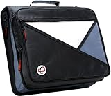 Case-it 3-Ring Zipper Binder, Holds 13.3-15 Inch Laptop, Black, LT-007-BLK