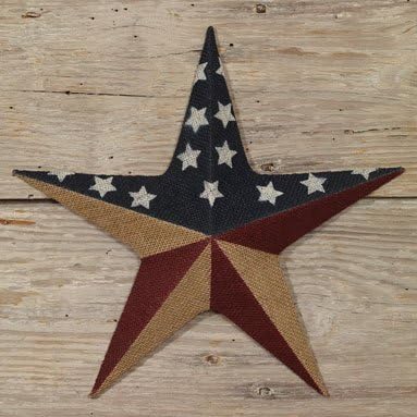 The Country House Collection Burlap American Flag Star (12")
