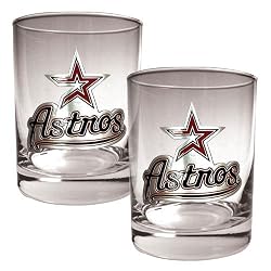 Houston Astros MLB 2pc Rocks Glass Set - Primary Logo by Great American Products