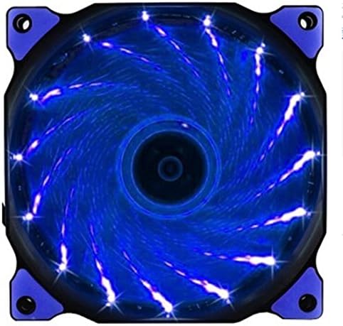 Lenx Dc12V 12025 15PCS LED Quiet Brushless Cooling Fan Miniature Cooling Fan For Computer Cases, CPU Coolers, and Radiators 120x120x25mm 9 Blade (Blue)