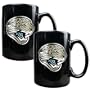 NFL Jacksonville Jaguars Two Piece Black Ceramic Mug Set - Primary Logo