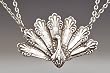 Silver Spoon Handle End Double Chain Necklace Peacock ND