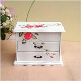 Bo&icirc;te &agrave; bijoux en bois peinte &agrave; la main Rose Rouge