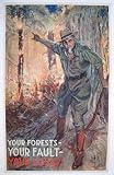 1930's James Montgomery Flagg Uncle Sam Original Vintage Fire Safety Poster