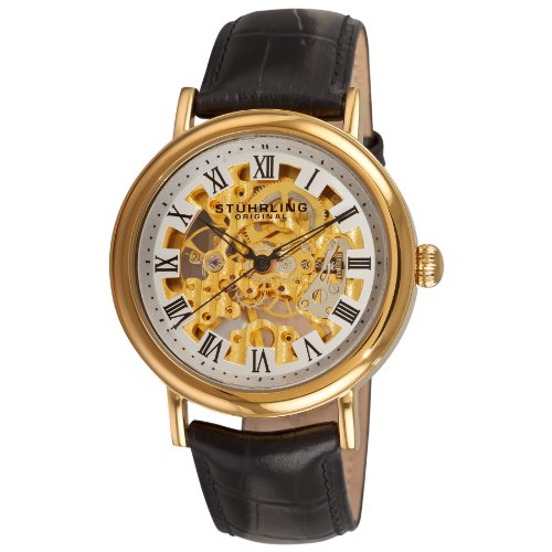 Stuhrling Original Men's 313A.333531 Macbeth Classic Automatic Gold Skeletonized Dial Watch
