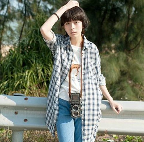 秋物 薄め 長袖 チェック柄 シャツ レトロ カジュアル 羽織 lpsa000047