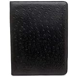 iPad2/new　iPad対応　オストリッチ風合皮両面保護ケース(Black)
