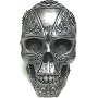 Knights Templar Human Skull Silver Finish Statue Figure