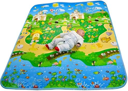 MaBoShi 79*71inches One-side Castle Extra Large Thickness Baby Crawling Mat