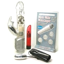 Cal Exotics Waterproof Jack Rabbit Vibrator Clear (Floating Beads) Adult Sex Toy Kit
