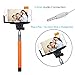 Selfie Stick, Noot Groupie Self Portrait [Battery Free] Extendable Handled Stick with Adjustable Phone Holder Mount & Built-in Remote Shutter Designed for Apple & Android Smartphones [Orange]