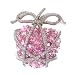 Jewelry : Wrapped Heart Pink Sapphire C.Z. Sterling Silver Bow Pin