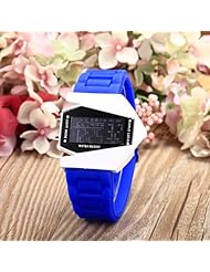 Youyoupifa White Airplane Shape Metal Case LED Digital Sport Watch (Navy Blue)