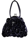 Womens Purple Petal Flower Clip Shoulder Handbag