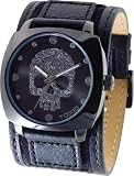 Mens Black Wide Leather Cuff Fashion Watches by Toxic TXL-30046-A-UL