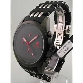 MENS CROTON STEEL RUBBER CHRONO CF WATCH CC311205BKRD