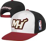 NBA Men's Flat Brim Snapback NG46Z, Miami Heat, Adjustable, White/Black/Red