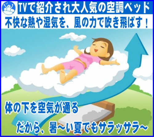 Cover image : 【即納可・大幅値下げ】空調ベッド 風眠からだの下を空気が通る、だから暑い夏でもサラッサラ