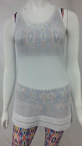 So Sporty Sexy Stretchy Mesh Racer Back Cover Up (WHITE, XLARGE)