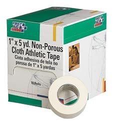 First Aid Only 1" X 5 Yd. Non-porous Cloth Athletic Tape Roll, 10-Count Boxes (Pack of 2)