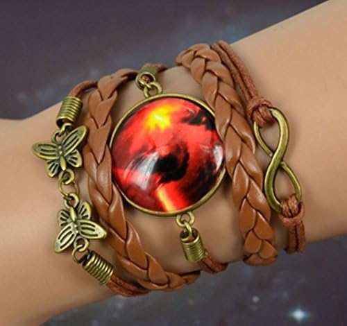New Multilayer Braided Bracelet Bangles Milky Way Galaxy Cabochon Infinity Charms Wristband Cuff Leather Bracelet