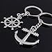 niceEshop(TM) 1 Pair Couple Keychain Love Keychain Key Ring , Silver