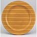 Set of 4- Primitive Hand Painted Decorative Wooden Butterscotch Colored Plates with Stripes - For Home Decor