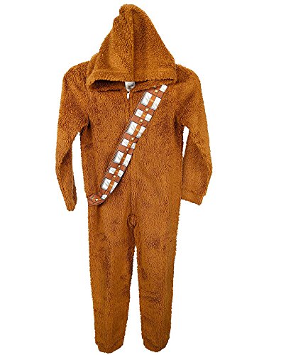 Star Wars Chewbacca Big Boys One Piece Hooded Sleeper Fleece Pajama