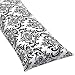 Damask Full Length Double Zippered Body Pillow Cover for Black and White Isabella Bedding Set