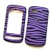 LG Zenon Xenon GR500 AT&T Rubberized Snap On Protector Hard Case Rubber Feel Leather Paint Cover Black & Purple Zebra