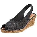 IMAGE OF Azura by Spring Step Women's Jeanette Peep-Toe Espadrille,Black,35 M EU / 5 B(M)