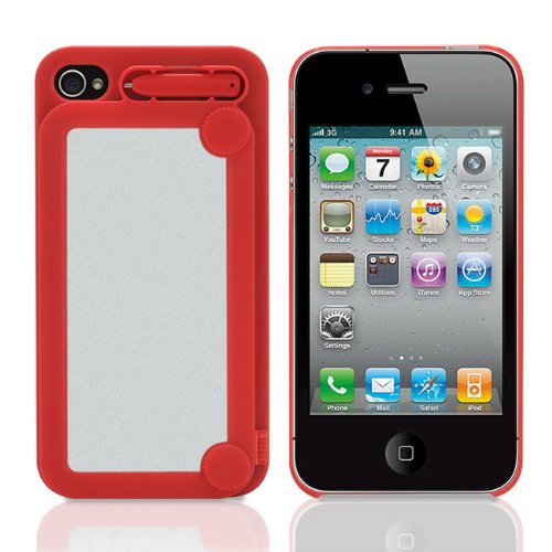 iPhone4/4S用 お絵かきメモケース 「memotty メモッティー」 何度でも書いて消せる便利なメモボード付き スマホケース
