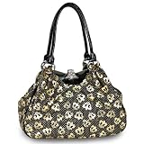 Rhinestone Encrusted Closure Framed Fleur-de-lis Overized Shopper Tote Shoulder Bag Hobo Handbag Satchel Purse - Colors Available