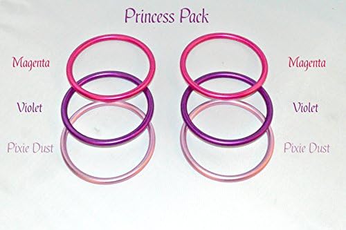 6 Pack 3 inch Aluminum Rings for Baby Ring Sling Carrier Wrap, Princess Pack 2 each of Magenta Violet Pixie Dust Do It Yourself Crafting Rings