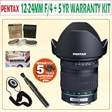 Pentax DA 12-24mm f/4 ED AL (IF) Lens for Pentax and Samsung Digital SLR's plus 5 Year Warranty Accessory Bundle