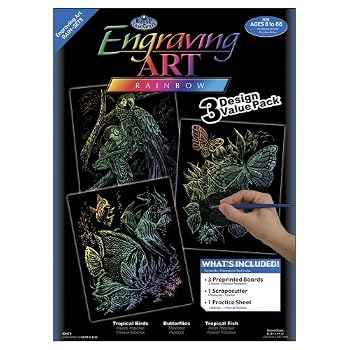 Set A Shopping Price Drop Alert For Royal and Langnickel Engraving Art 3 Design Value Pack, Rainbow