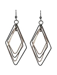 Stunning Sterling Silver Dazzler 3D Diamond Shape Dangling Earrings