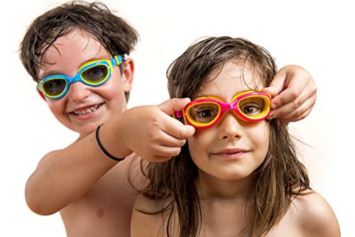 2016 AqtivAqua® Junior Swim Goggles for Kids (ages 4-12) with Anti Fog Technology and UV Protection ● Hypoallergenic Soft Silicone Frame ● High Quality Polycarbonate Lenses ● Comfortable and Easy to Use Swimming Goggles for Kids