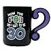 30th Birthday Gag Gift Mug with Question Mark Handle