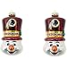 Topperscot Washington Redskins Blown Glass Top Hat Snowman Ornament (2 Pack)