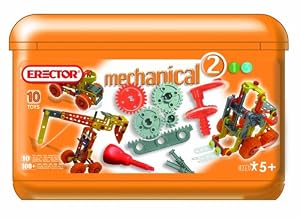 Erector Build & Play - Mechanical Construction Bucket, 120+ Pieces