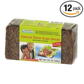 Mestemacher Natural Three Grain Bread, 17.6-Ounce Packages (Pack of 12)