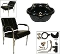 LCL Beauty Shampoo Package: Autorecline Shampoo Chair & Heart Shaped Acrylic Fiber Shampoo Bowl