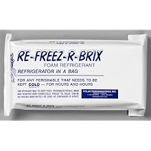 Polar Tech RB30 Re-Freez-R-Brix Foam Refrigerant Pack, 9" Length x 4" Width x 1-1/2" Thick (Case of 3)